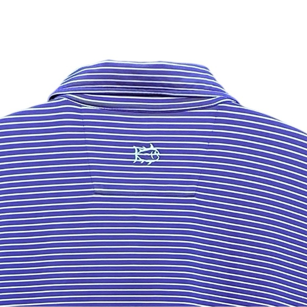 Southern Tide TCU Men's PURPLE WHITE Striped Polo Shirt Big and Tall SZ XXL - Picture 6 of 10